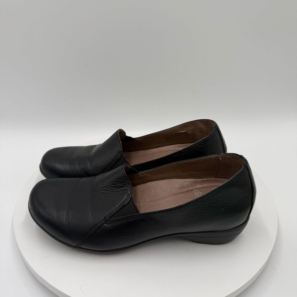 Dansko Women's Farah Black Milled Nappa Leather Slip-On‎ Loafers Size 36 6-6.5